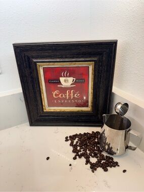 Framed Caffè Espresso Wall Art – Red